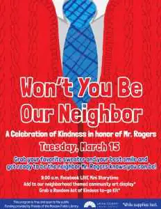 Won’t You Be Our Neighbor with the Moscow Public Library / Tuesday, March 15