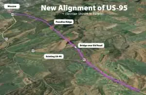 Preliminary work underway to expand US-95 south of Moscow