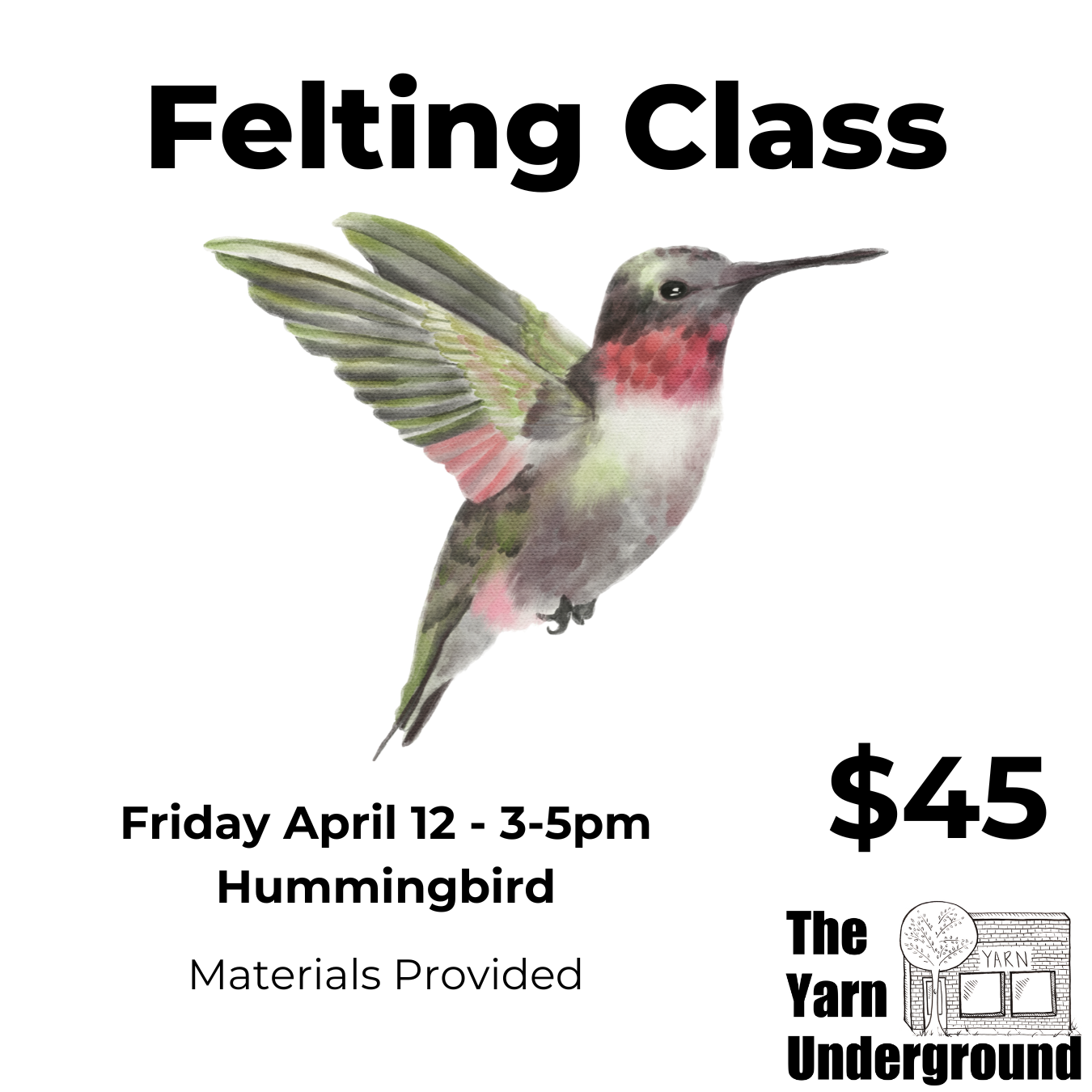 Hummingbird Felting Class