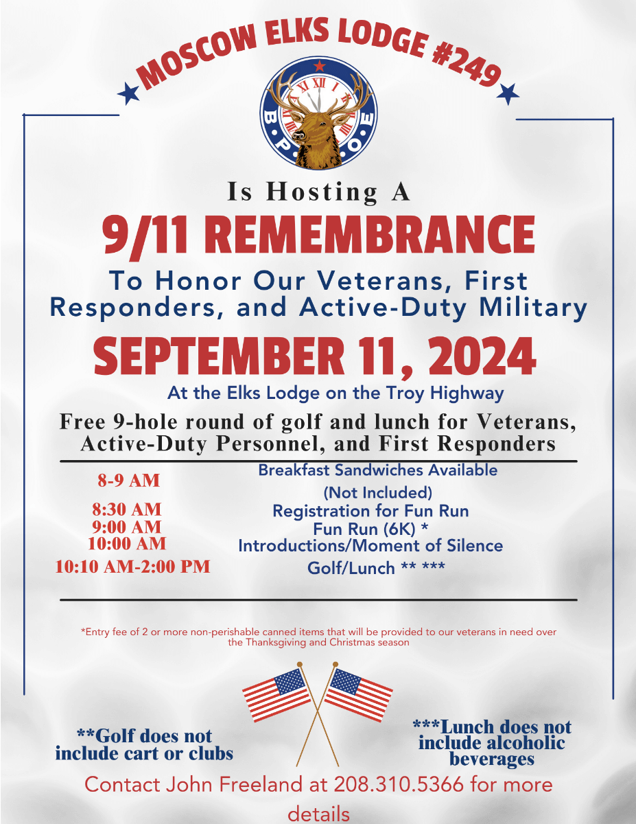 Moscow Elks Lodge #249 9/11 Remembrance Day