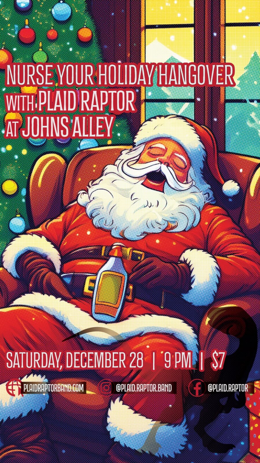 Plaid Raptor Band playing at John's Alley Saturday, December 28 @ 9pm $7