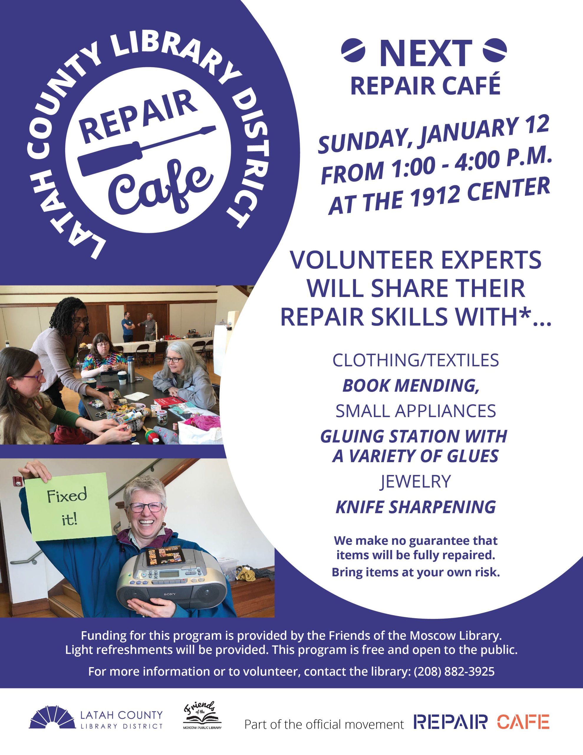 Repair Cafe at the 1912 Center